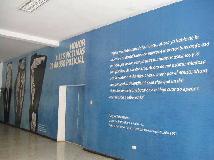 Mural inside of the police university dedicated to victims of police abuse