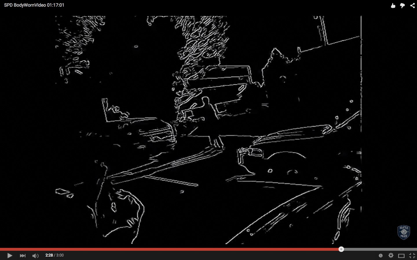 Screen grab from post by SPDbodywornvideo CC BY-SA 4.0 2015 by Meg Stalcup